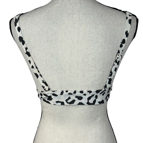 Aerie X-Large Scoop Swim Bikini Top Leopard Print Adjustable Strap Stretch Lined - Picture 3 of 7